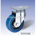 blue elastic rubber strengthened swivel caster